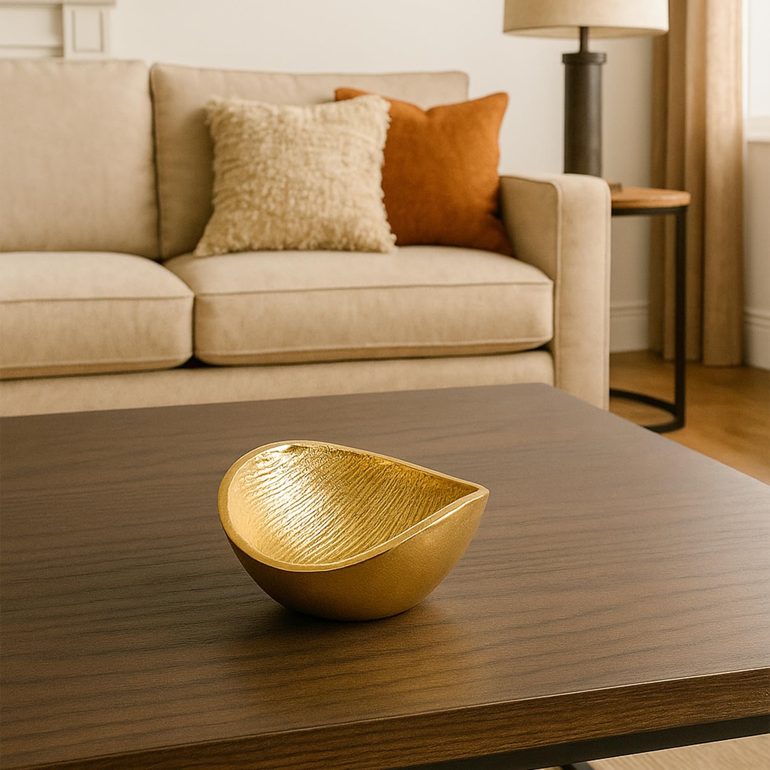 VON CASA Golden Ribbed Bowl