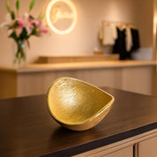 VON CASA Golden Ribbed Bowl
