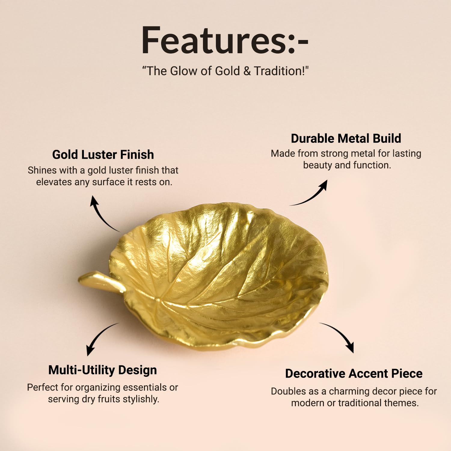 VON CASA Golden Embossed Bowl