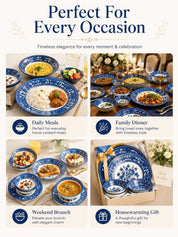 MARKET99 blue floral ceramic dinner set of 20 pieces - image 6
