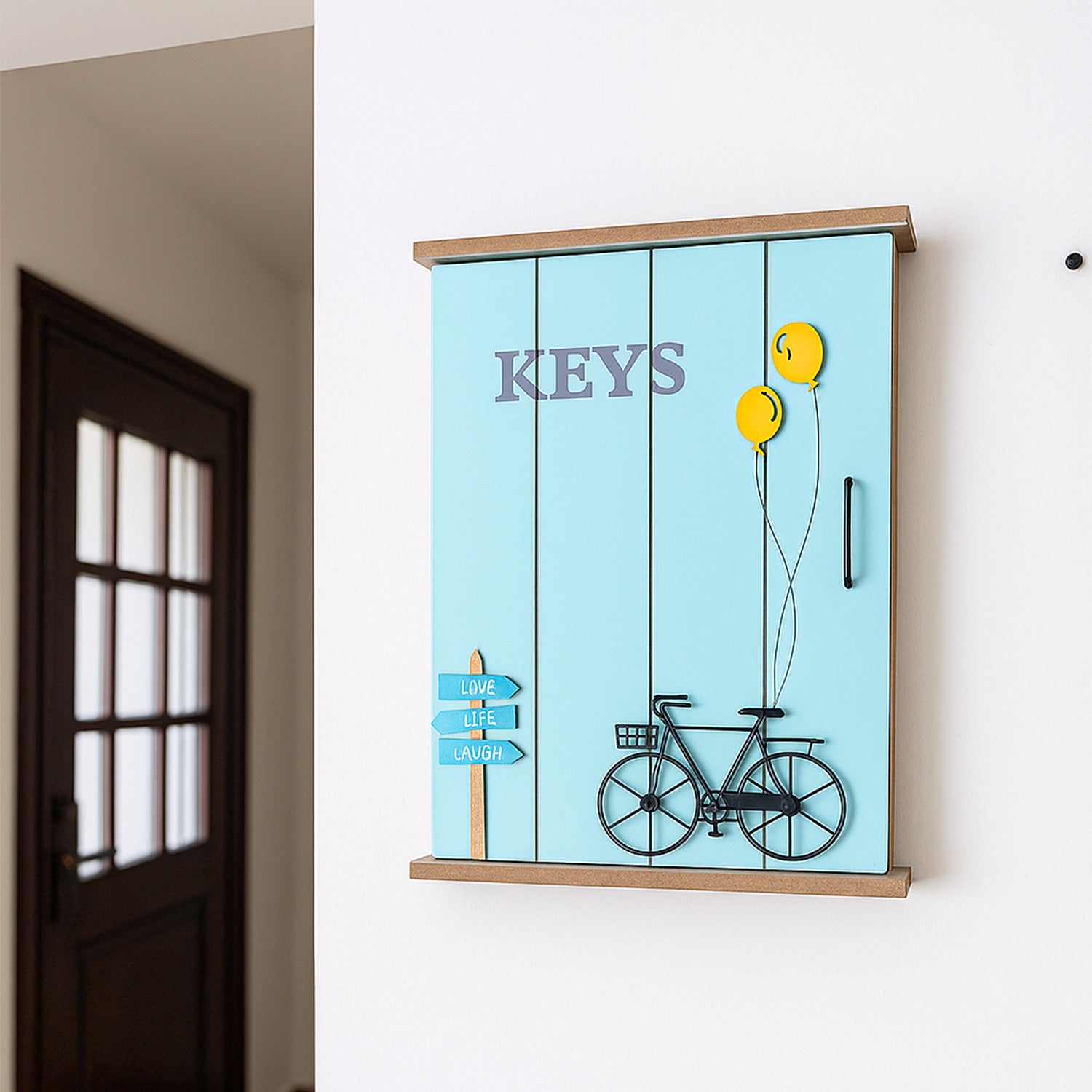 MARKET99 Blue MDF Key Bo x  with Cycle Print