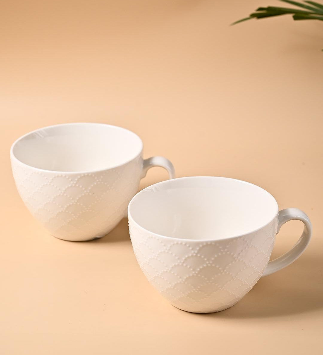 Market99 Honey Embossed Tea & Coffee Mug - Set of 2, 460 mL - MARKET99