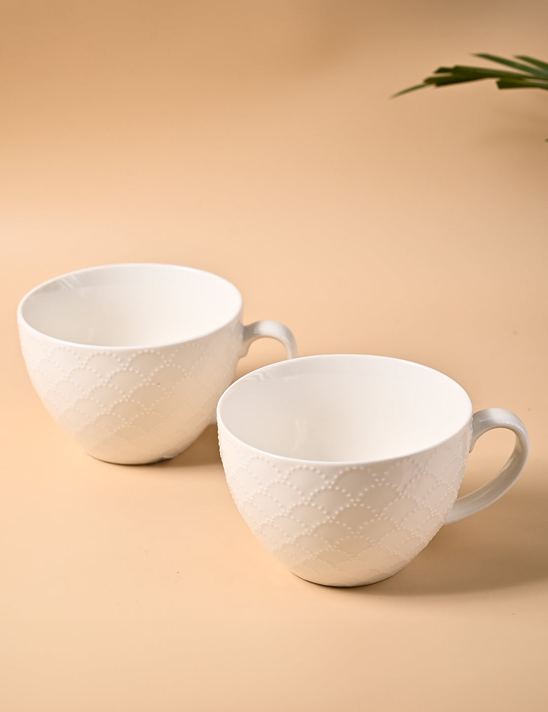 Market99 Honey Embossed Tea & Coffee Mug - Set of 2, 460 mL - MARKET99