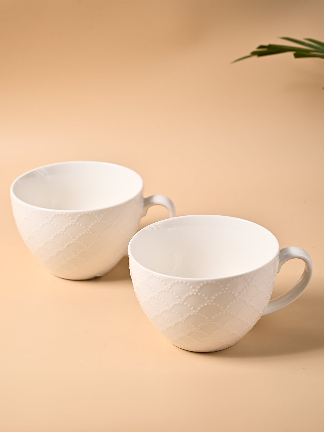 Market99 Honey Embossed Tea & Coffee Mug - Set of 2, 460 mL - MARKET99