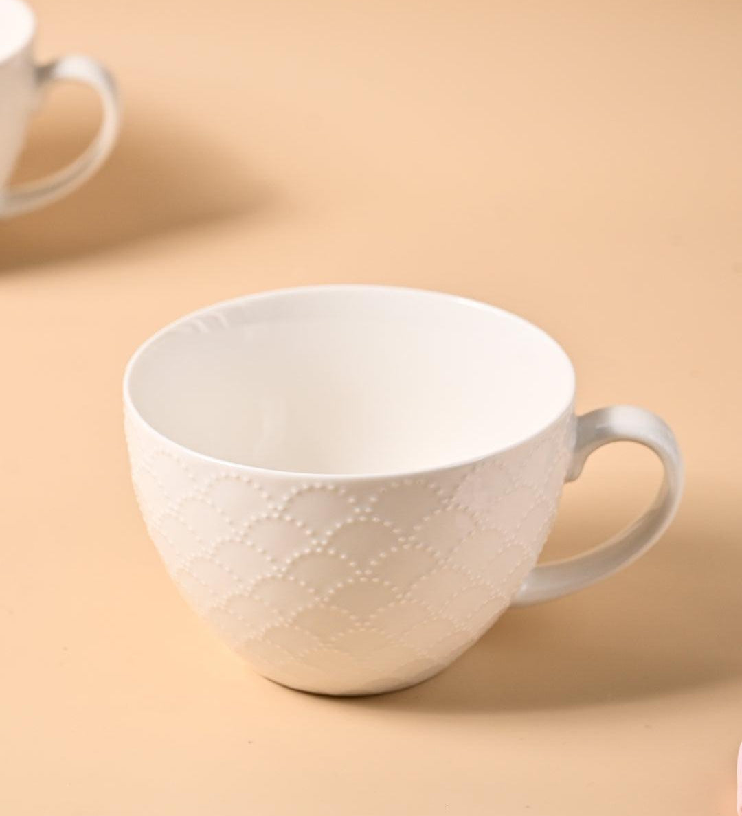 Market99 Honey Embossed Tea & Coffee Mug - Set of 2, 460 mL - MARKET99