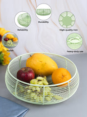 Market99 Metal Wire Countertop Fruit Bowl, Basket Holder Stand, For Home & Kitchen, Green Colour, Iron - MARKET99