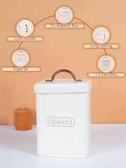 Market99 Cheeni Jar, Kitchen Decorative, Countertop Metal Storage Jar, Ivory, Mild Steel | (1.9 Litre) - MARKET99