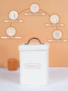 Market99 Cheeni Jar, Kitchen Decorative, Countertop Metal Storage Jar, Ivory, Mild Steel | (1.9 Litre) - MARKET99