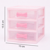 Table Drawer, Modern Design, 3 Layer Drawer, Pink, Plastic