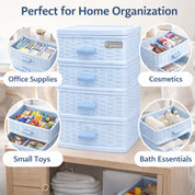 Table Drawer, Modern Design, 4 Layer Drawer, Blue, Plastic