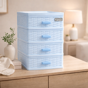 Table Drawer, Modern Design, 4 Layer Drawer, Blue, Plastic