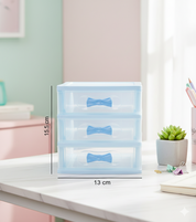 Table Drawer, Modern Design, 3 Layer Drawer, Blue, Plastic