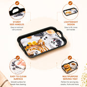 Set of 2 Melamine Printed Serving Trays