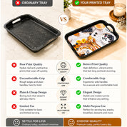 Set of 2 Melamine Printed Serving Trays