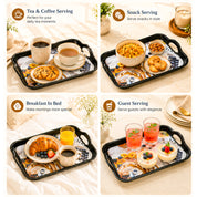 Set of 2 Melamine Printed Serving Trays