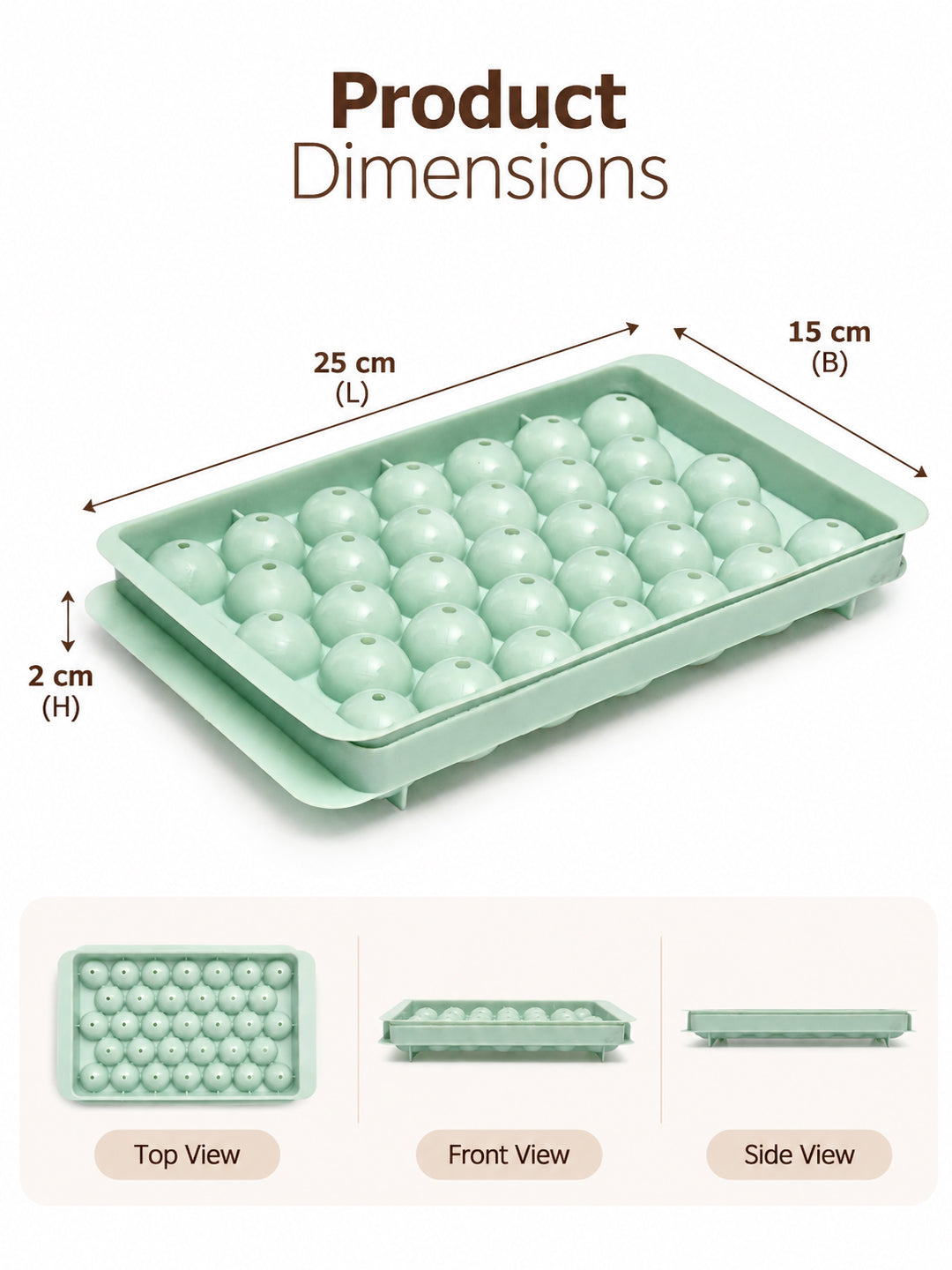Ice Tray, Light Green, Plastic