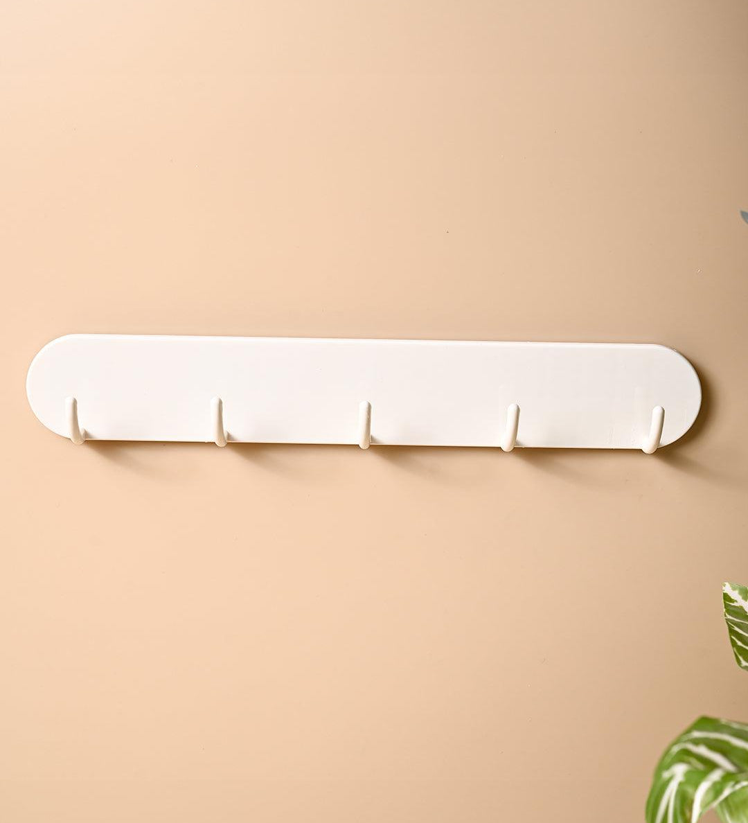 Solid Sticky Hook Bar, Self Adhesive Bar,, White, Plastic - MARKET99