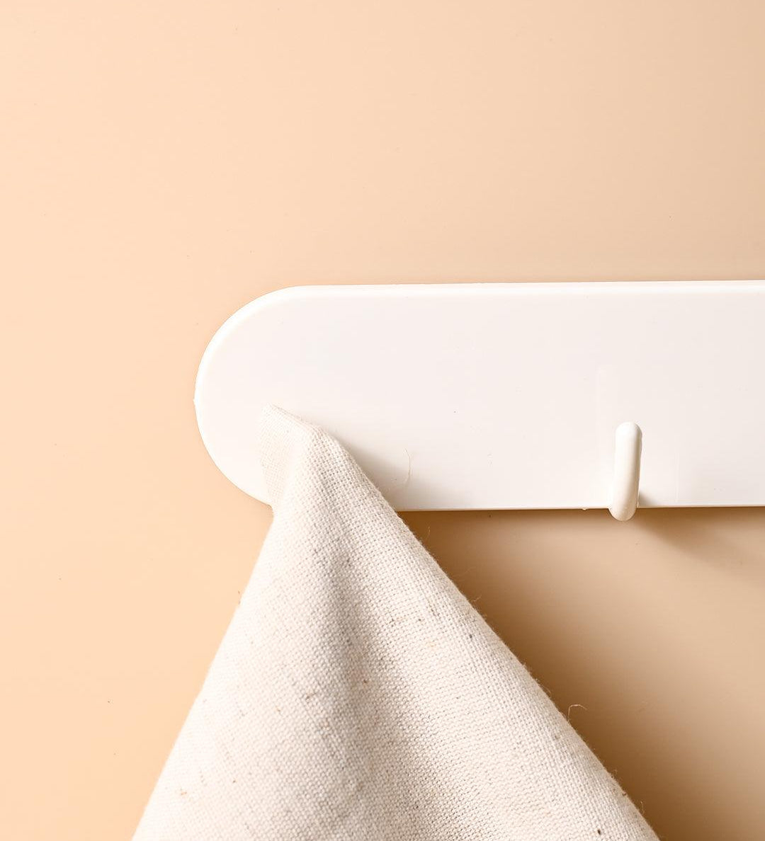 Solid Sticky Hook Bar, Self Adhesive Bar,, White, Plastic - MARKET99