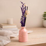 Reed Diffuser Set, Lavender Fragrance Pot & Reed Stick, Ceramic, Pink, 30 mL