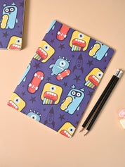 Paper, Note Book Pack Of 4 (Pages : 64 In Each Notebook) , Cartoon Print, Plain : Finish, Multicolor - MARKET99