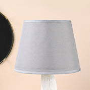 Table Lamp, Stone Pyramid Design, Grey, Ceramic