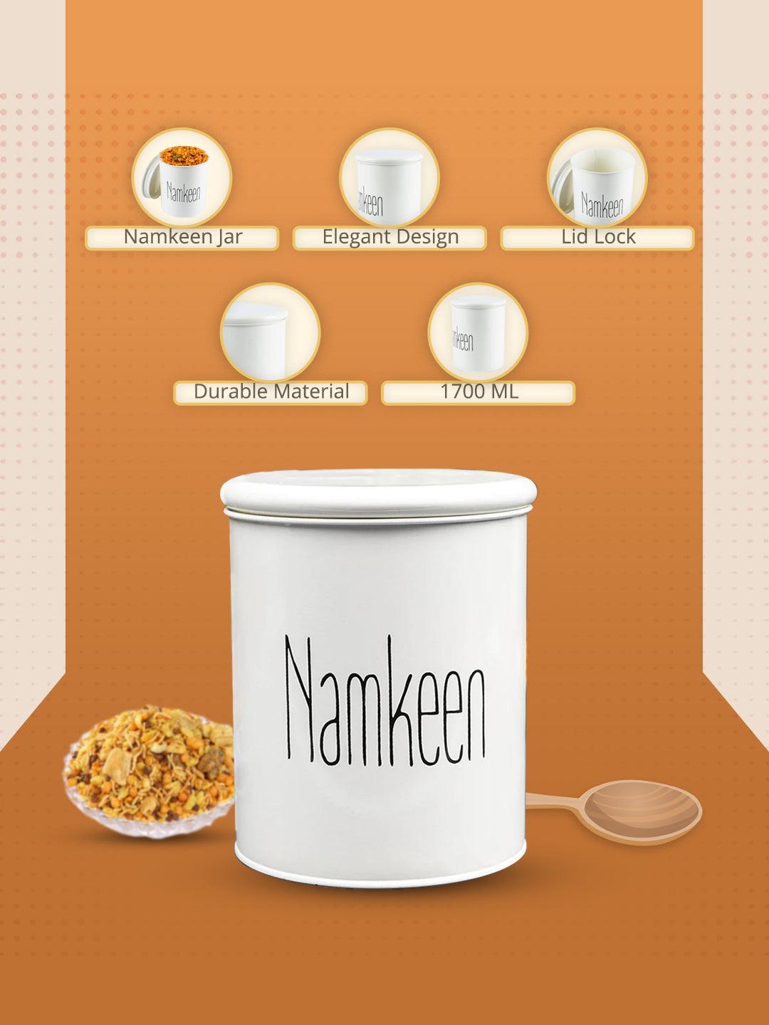 Namkeen Jar With Lid - (Off White, 1700mL) - MARKET99