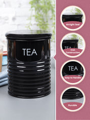 Tea Jar with Lid - (Black, 900mL)