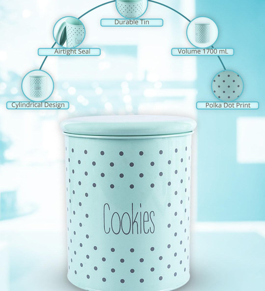 Cookies Jar With Lid - (Green, 1700mL) - MARKET99