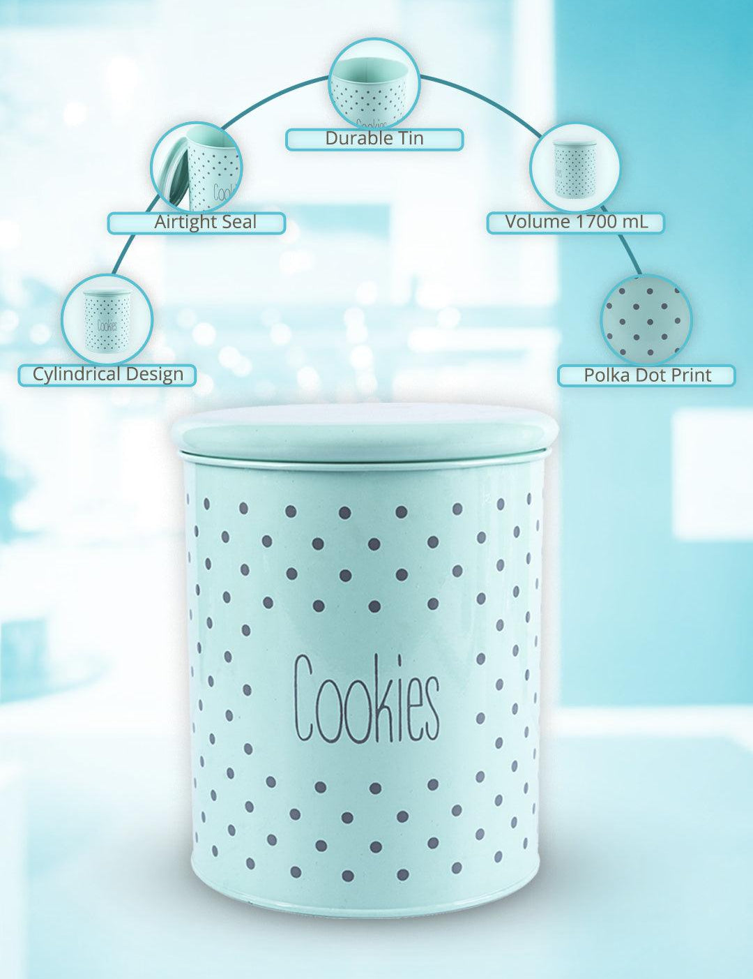 Cookies Jar With Lid - (Green, 1700mL) - MARKET99
