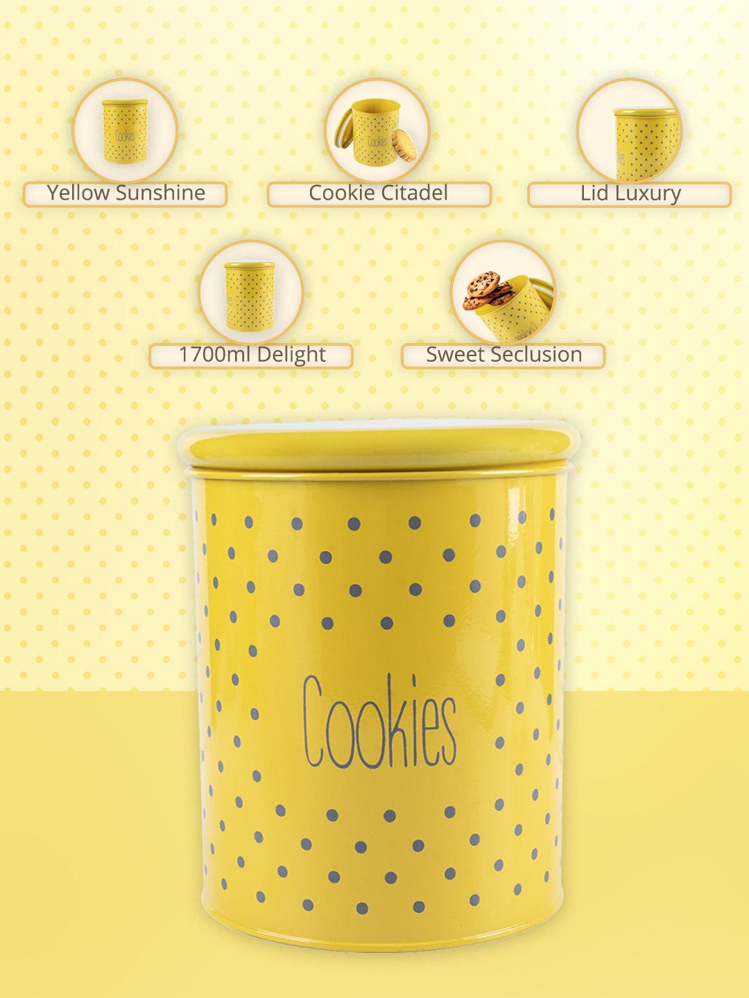 Cookies Jar With Lid - (Yellow, 1700mL)