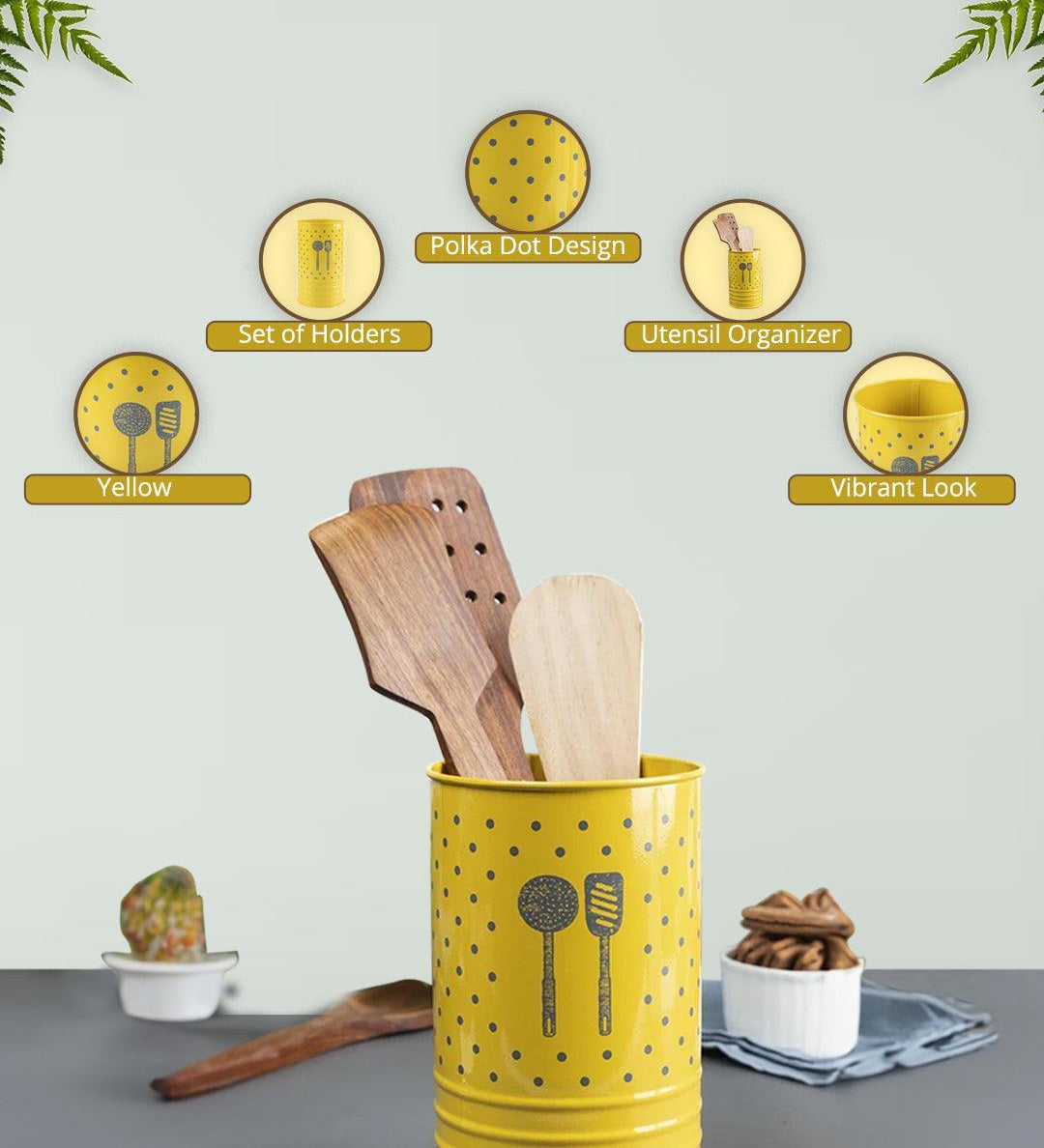 Polka Dot Ladle Holders - Yellow - MARKET99
