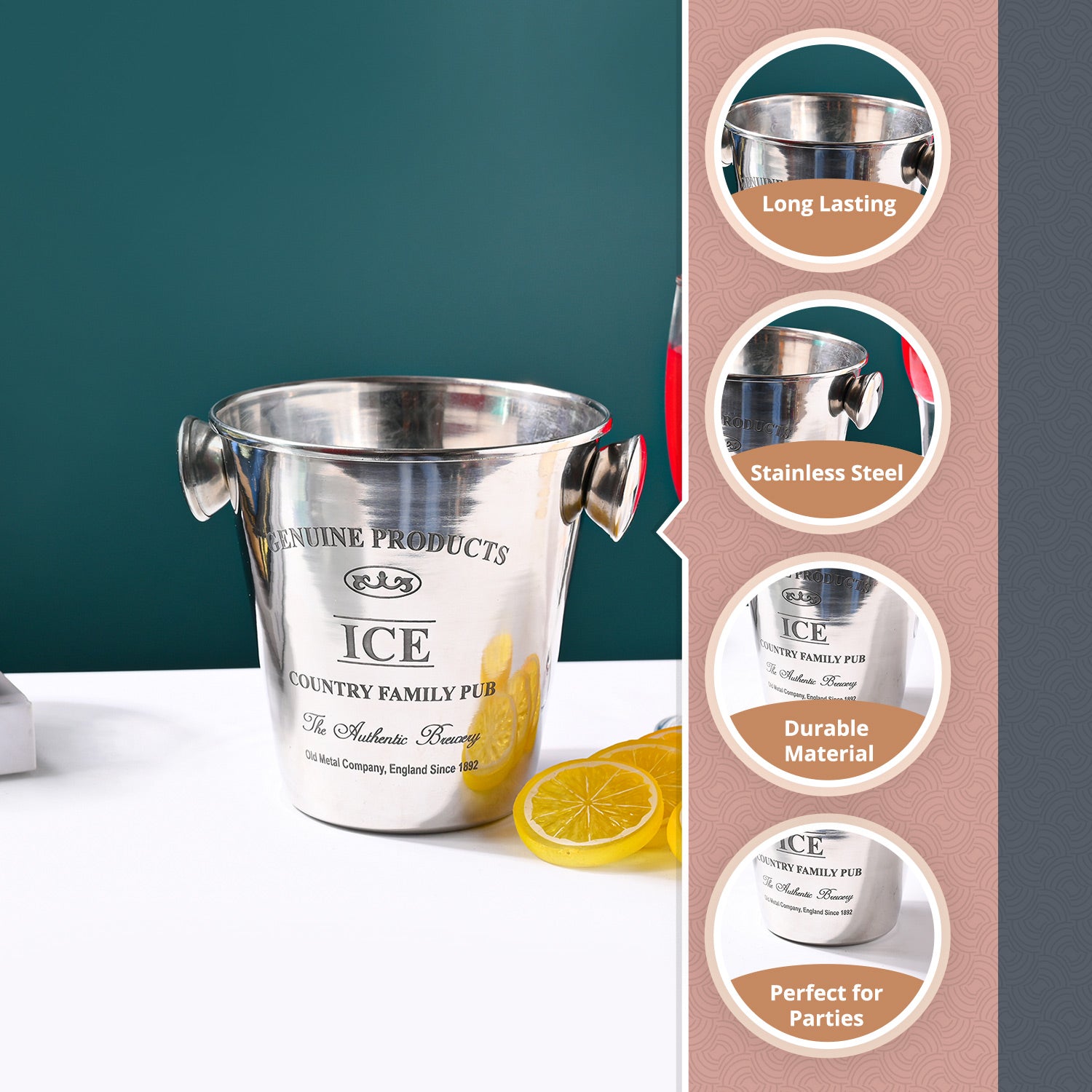 Metal Ice Bucket - 1700mL