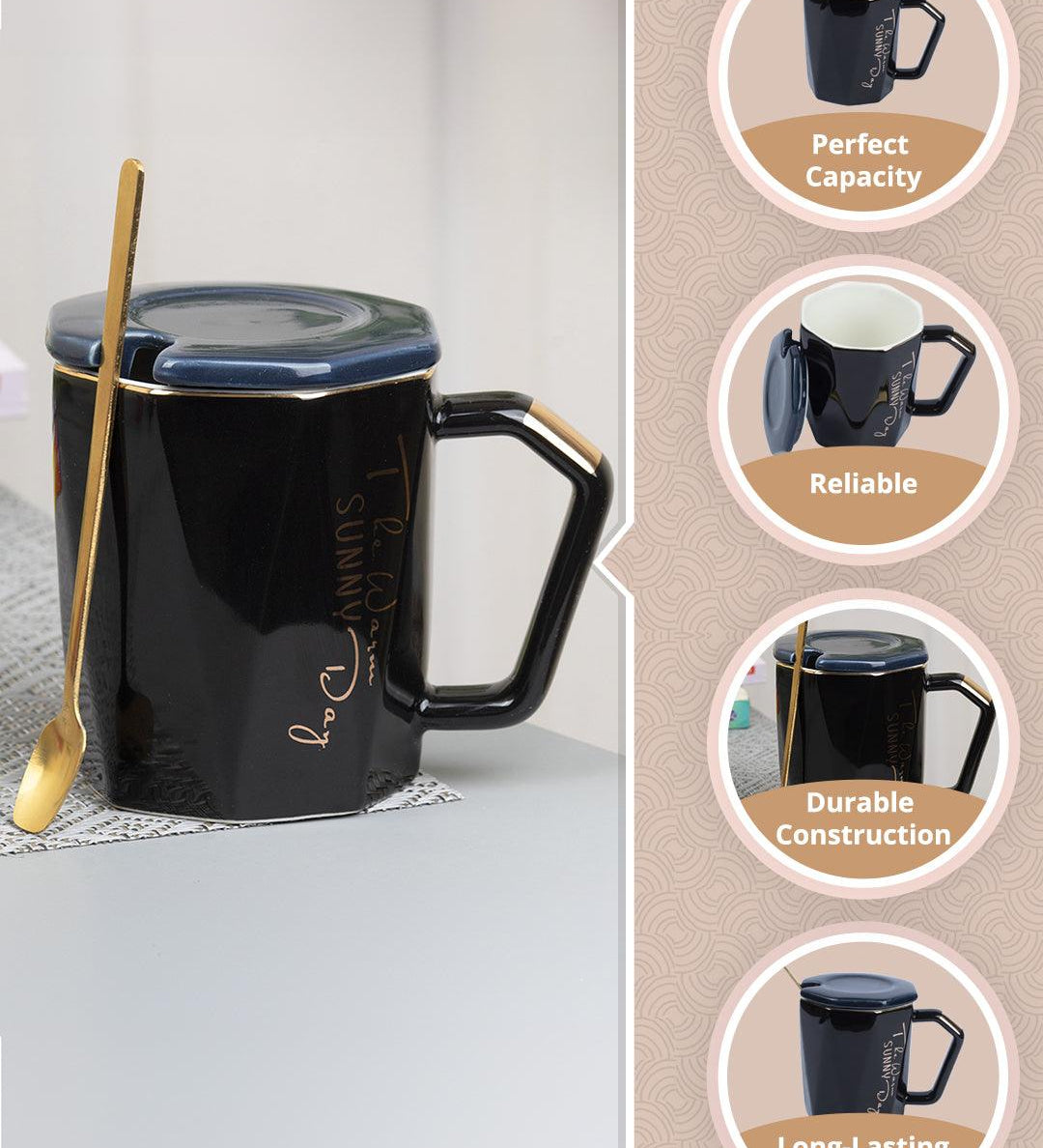 Coffee Mug With Lid (320 Ml) - MARKET99
