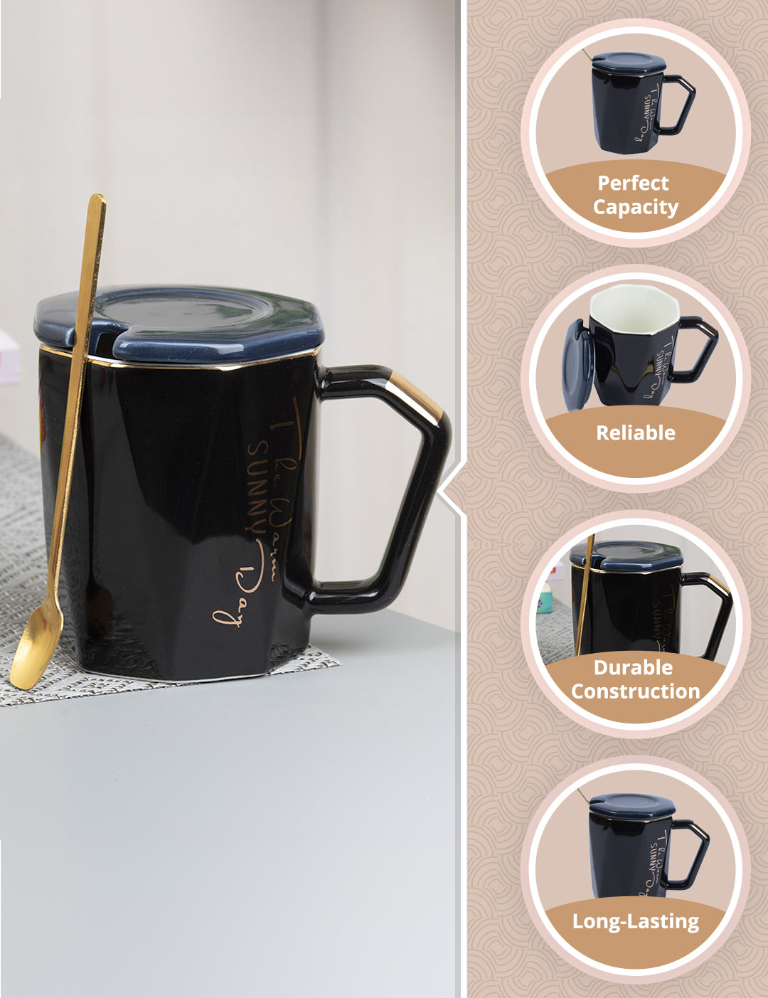 Coffee Mug With Lid (320 Ml) - MARKET99