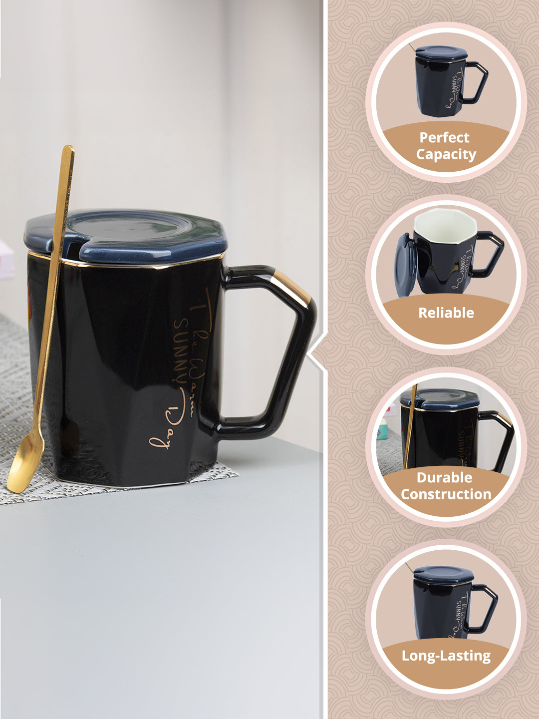 Coffee Mug With Lid (320 Ml) - MARKET99