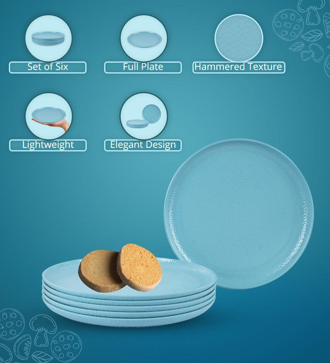 Melamine Round Full Plate (Set of 6) - MARKET99