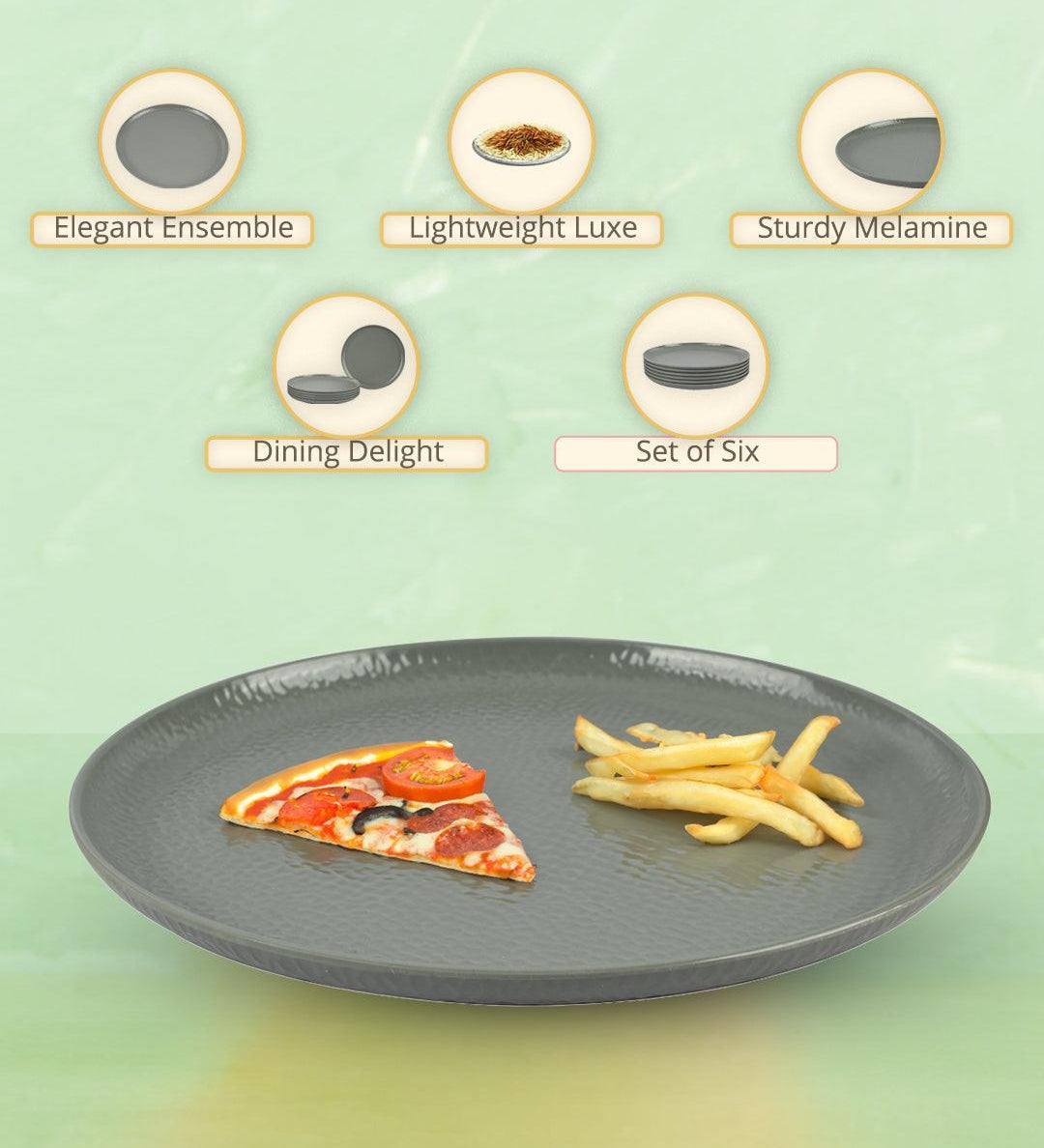 Melamine Round Full Plate (Set of 6) - MARKET99