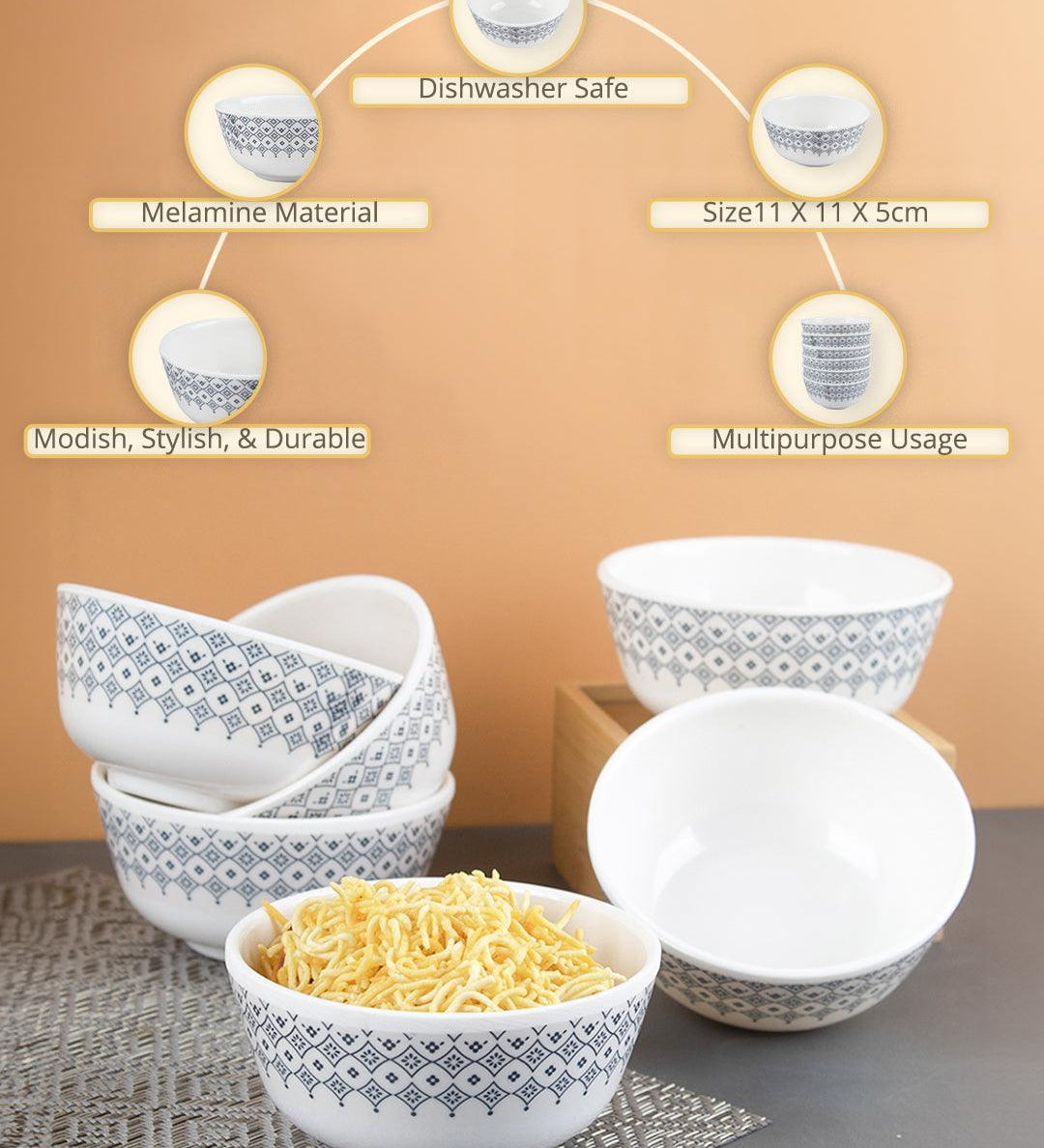 Melamine Round Soup Bowl (Set of 6) - MARKET99