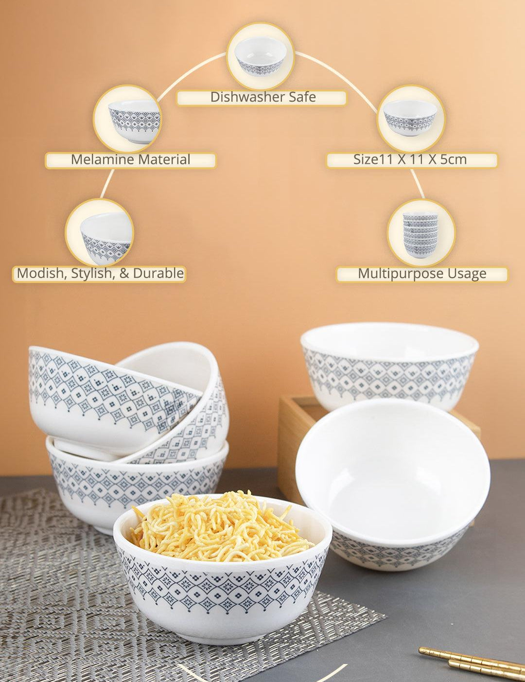 Melamine Round Soup Bowl (Set of 6) - MARKET99