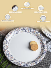 Full Plate Set Of 6, White & Blue - MARKET99