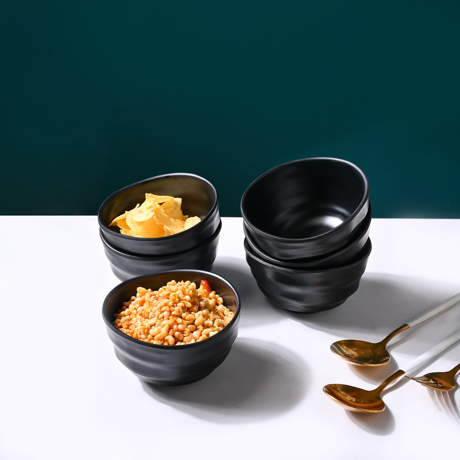 Melamine Black Round Soup Bowl (Set of 6)