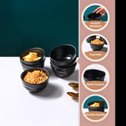 Melamine Black Round Soup Bowl (Set of 6)