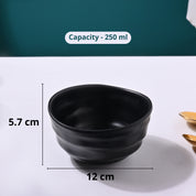Melamine Black Round Soup Bowl (Set of 6)