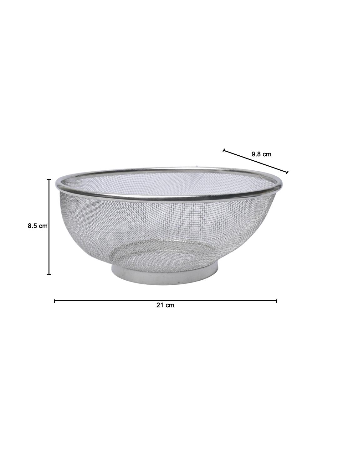 Mesh Colander Basket, Silver, Stainless Steel - MARKET99