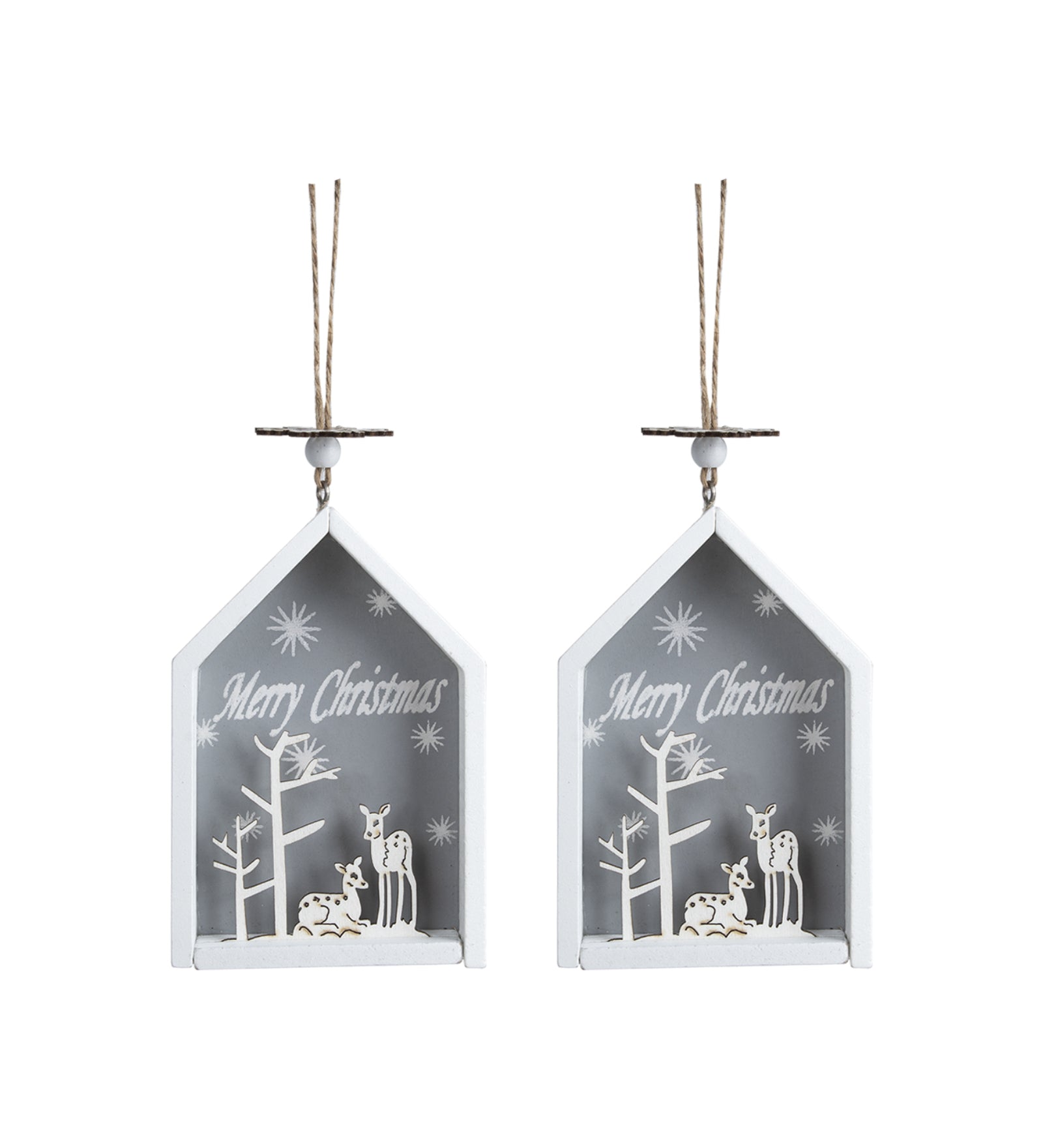 House Design - "Merry Christmas" Hanging Plaque Set Of 2 Pcs