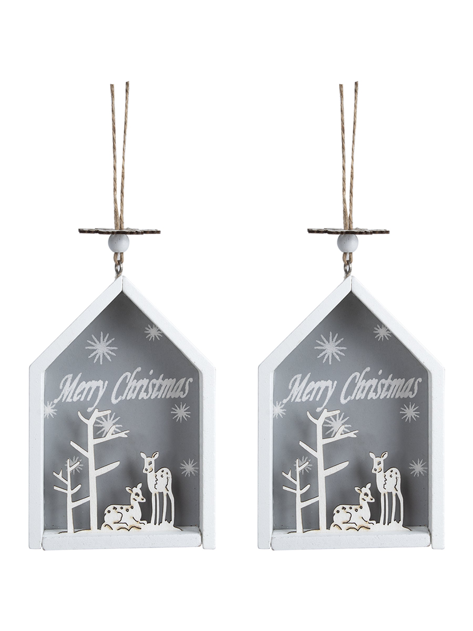 House Design - "Merry Christmas" Hanging Plaque Set Of 2 Pcs