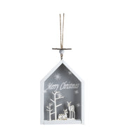 House Design - "Merry Christmas" Hanging Plaque Set Of 2 Pcs