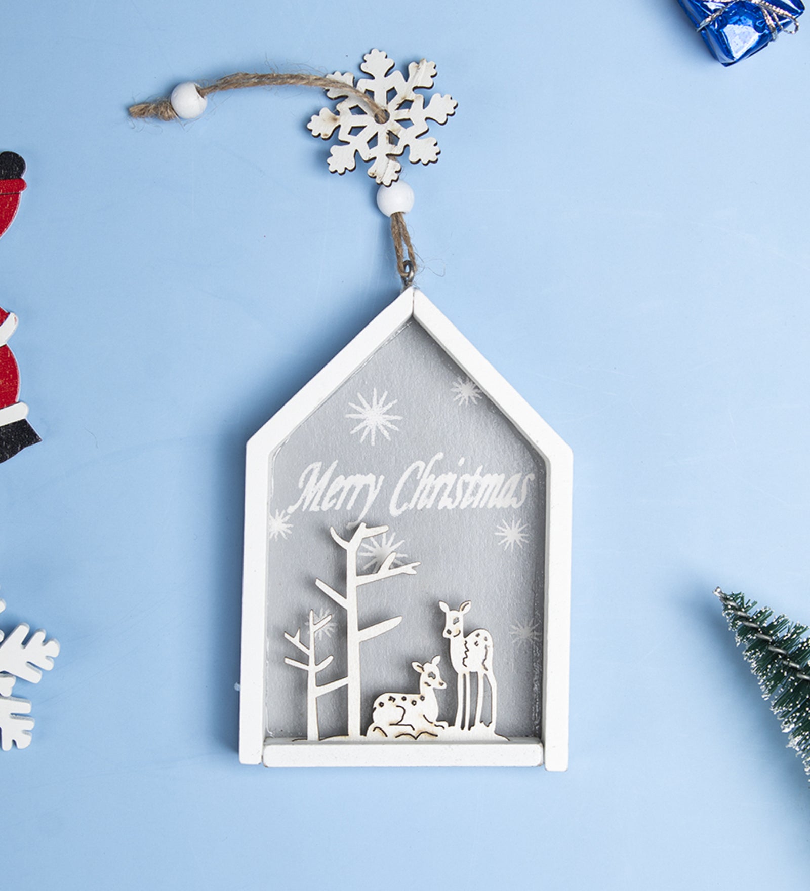 House Design - "Merry Christmas" Hanging Plaque Set Of 2 Pcs