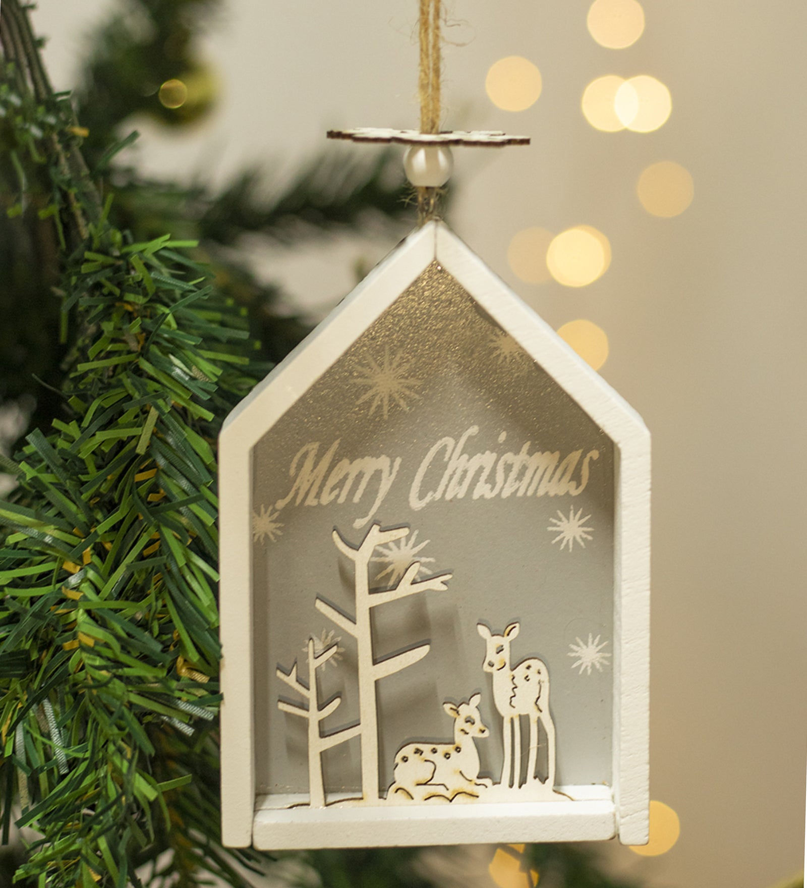 House Design - "Merry Christmas" Hanging Plaque Set Of 2 Pcs