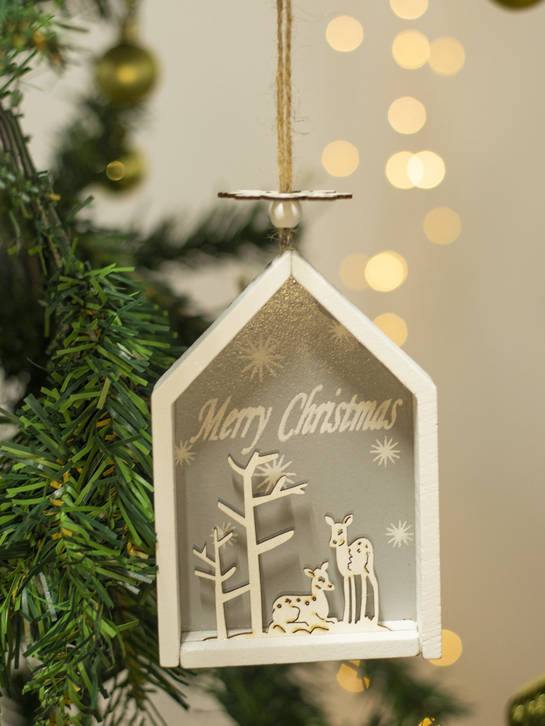 House Design - "Merry Christmas" Hanging Plaque Set Of 2 Pcs